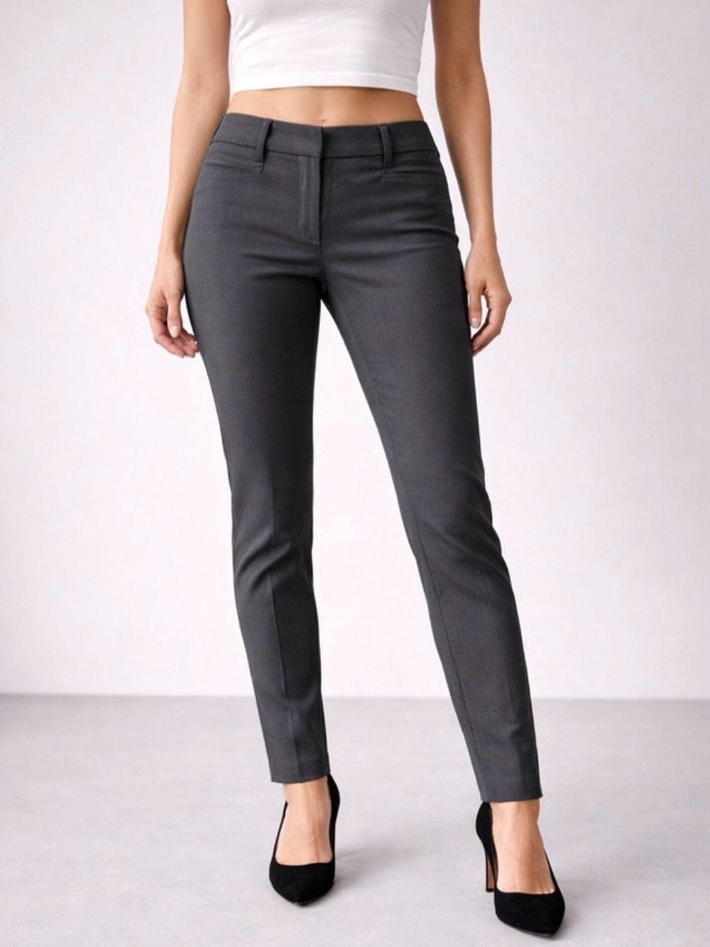 Banana Republic Slim Ankle Dress Pants - Charcoal Gray